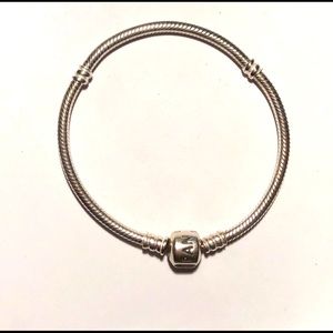 Pandora Iconic Silver Charm Bracelet Barrel Clasp
